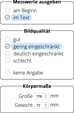 Textposition / Bildqualität